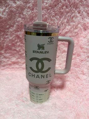 Stanley Pink Logo Travel Mug with Straw